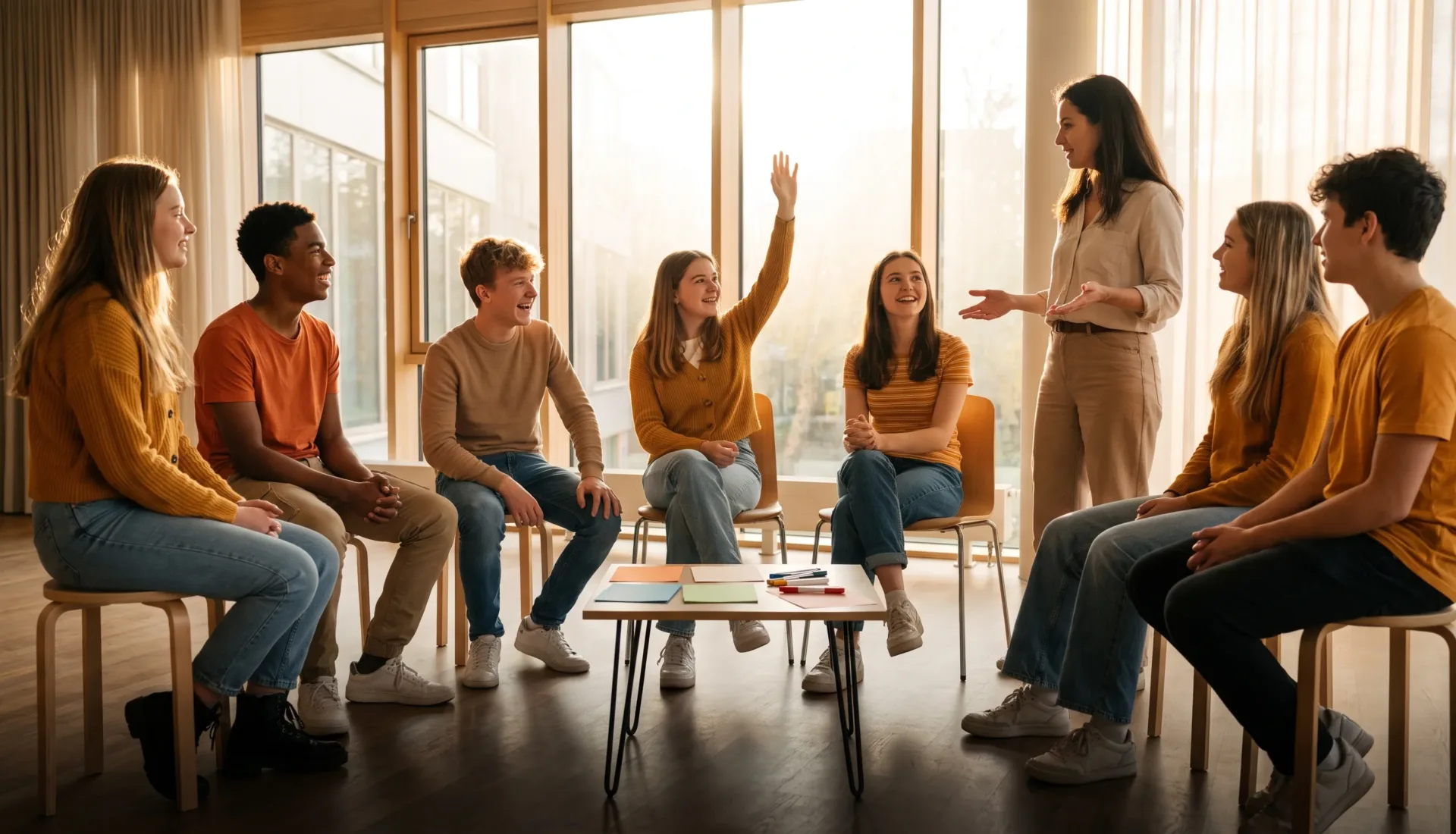 Jóvenes participando en bootcamp de orientación vocacional